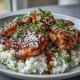 Honey Garlic Chicken with Rice