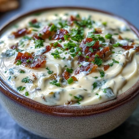 Homemade Tex-Mex Queso Dip melting in a saucepan, flecked with jalapeños and fresh cilantro garnish.