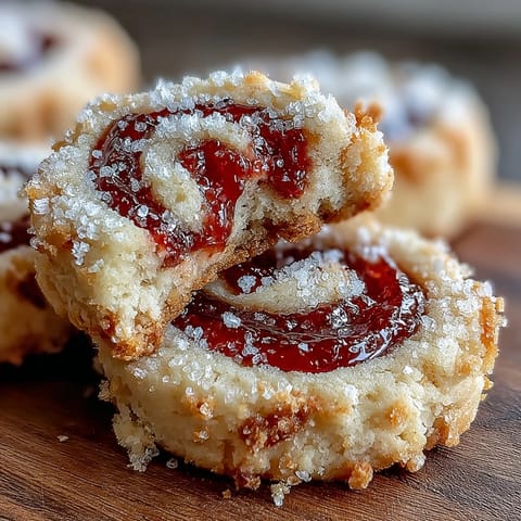 Raspberry Swirl Shortbread Cookies feature buttery crumbs and a vibrant jam swirl, ready for tea time or gifting.