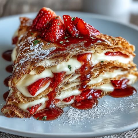 Strawberry Crepe Cake Layers
