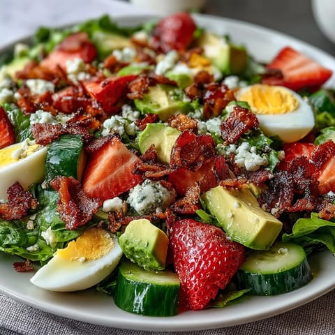 Spring Cobb Salad Strawberries Avocado