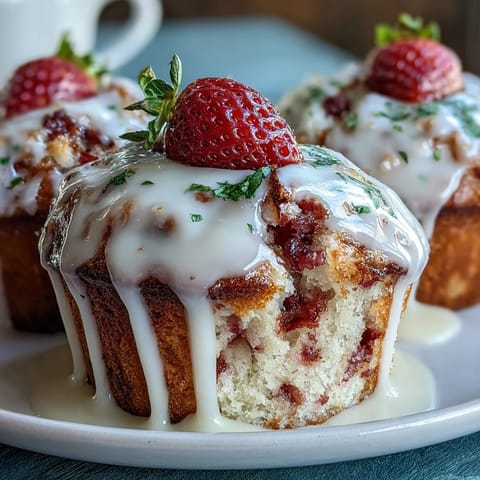 Strawberry Lemon Muffins Glaze