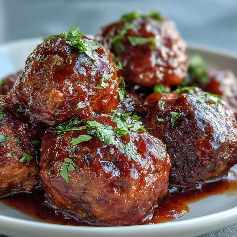 Slow cooker Easy Sweet and Sour Crock Pot Meatballs plated over fluffy white rice with chopped green onions.
