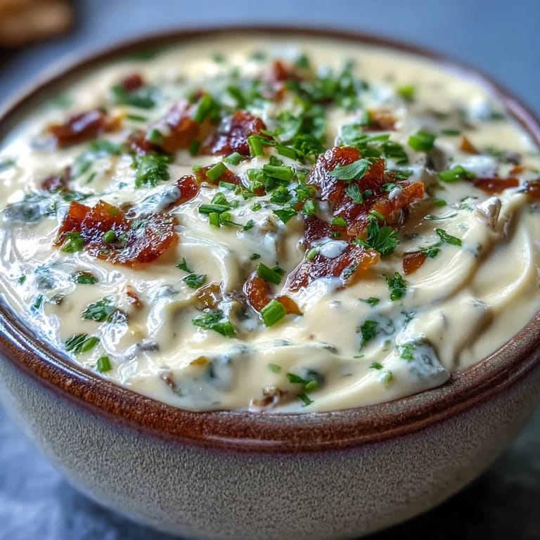 Homemade Tex-Mex Queso Dip melting in a saucepan, flecked with jalapeños and fresh cilantro garnish.