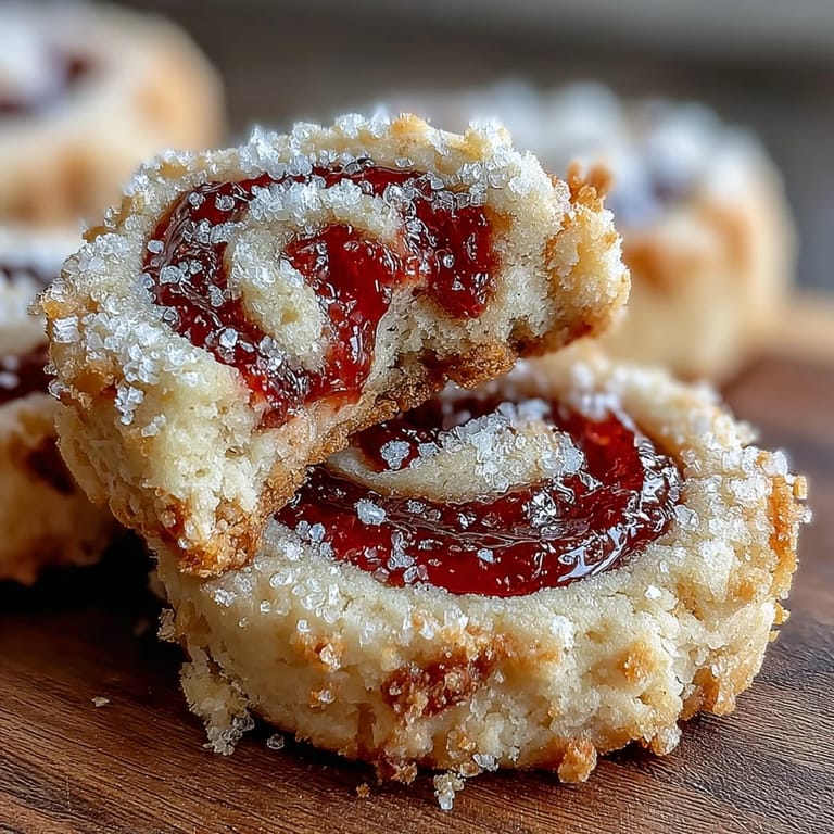 Raspberry Swirl Shortbread Cookies feature buttery crumbs and a vibrant jam swirl, ready for tea time or gifting.