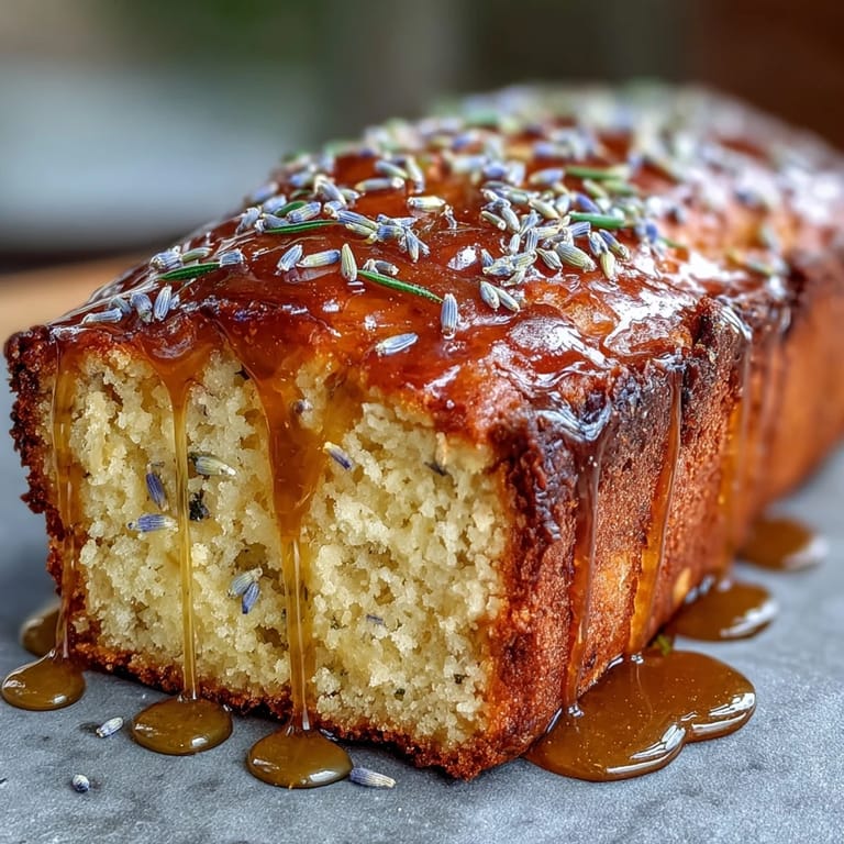 Moist, citrus-scented Lemon Lavender Loaf Cake ready for delightful tea.