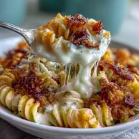 Baked Southern mac and cheese with creamy cheddar sauce and golden breadcrumb topping, a comforting classic for any dinner table.