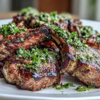 Succulent lamb chops grilled to perfection and topped with a bright mint gremolata for a fresh, herbaceous finish.
